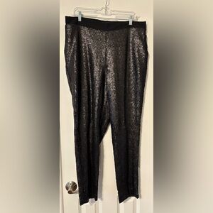 Eloquii Black Sequin Pants - Size 16